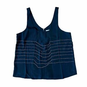 NWOT Line & Dot Black Silver Chain Tank Top Blouse Size Small